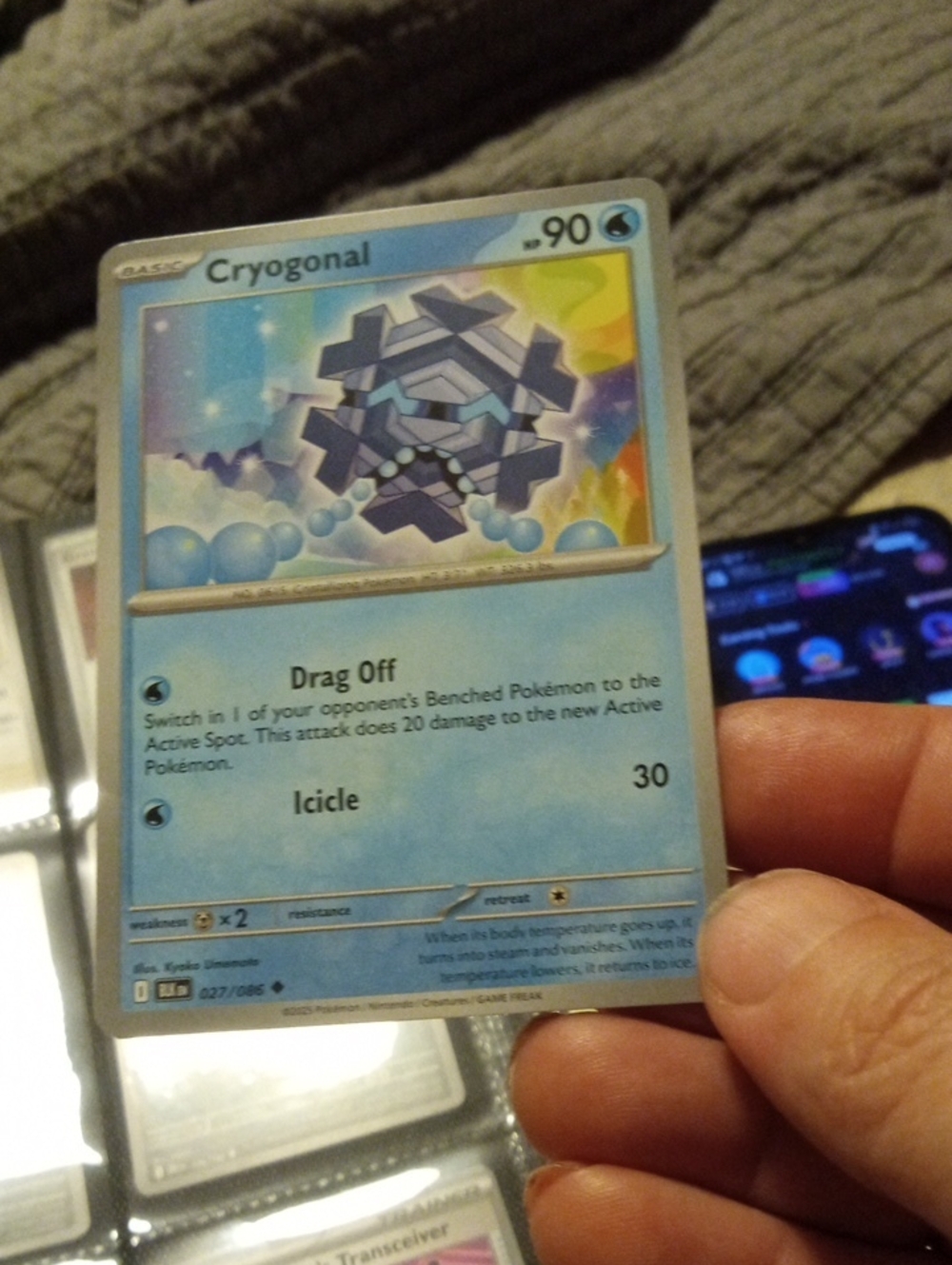 Pokemon Cryogonal Trading Card - Blue